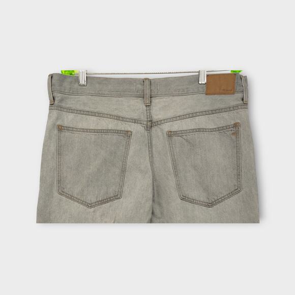 Womens Madewell Low Rise Super Wide Leg Gray Jean Raw Hem Size 30" Waist - Picture 6 of 6